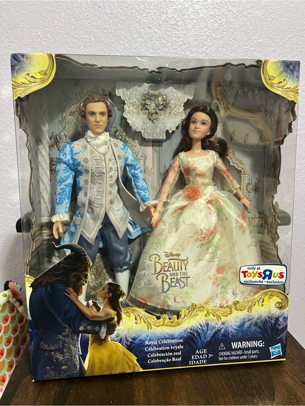 Disney Beauty and the Beast Belle & Prince Doll Set - White, Blue & Pink Floral